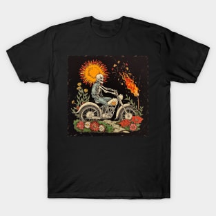 skeleton riding motobike T-Shirt